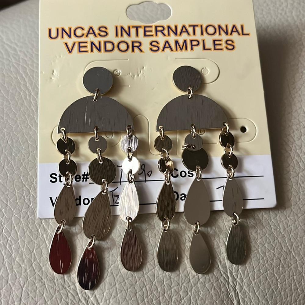 Gold tone earrings!  New - designer samples!